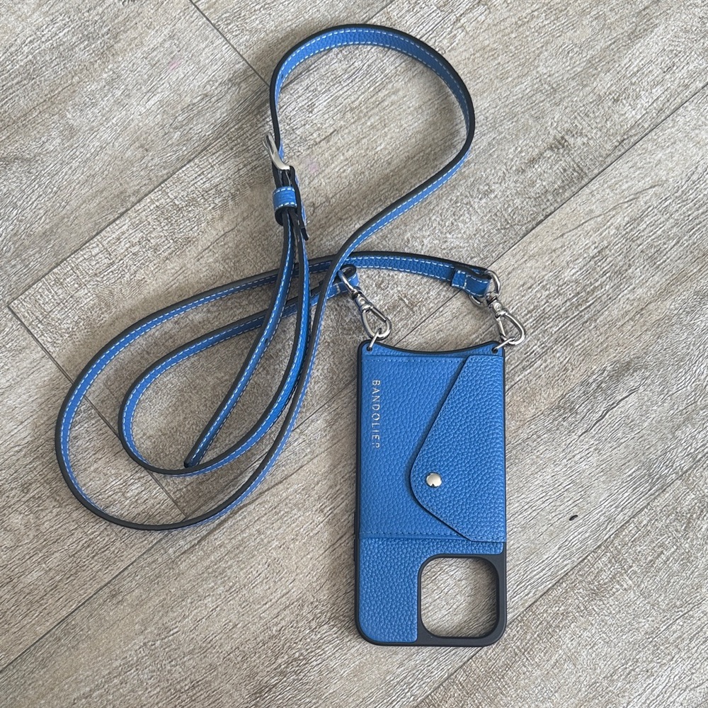 Bandolier Blue Phone Case with Crossbody Strap